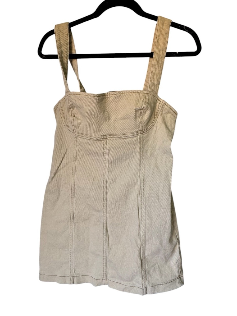 High End Retro Urban Outfitters Square Neck Mini Dress in Beige Women’s L MINTY